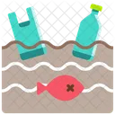 Ocean Garbage Pollution Icon