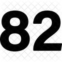 Ochenta Y Dos Numeros Numerico Icono