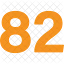 Ochenta Y Dos Numeros Numerico Icono