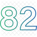Ochenta Y Dos Numeros Numerico Icono