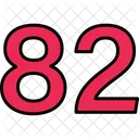 Ochenta Y Dos Numeros Numerico Icono