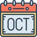 Oct October Calender Icon