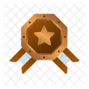 Hexagon Bronze Badge Icon