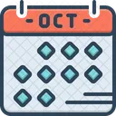 October Oct Calendar Icon