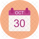 October Calendar Date Icon