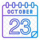 October 23 October Calendar Day Icon