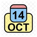 October Calendar Date Icon