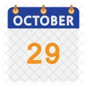 October Calendar Flat Icon