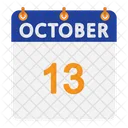 October Calendar Flat Icon