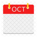 October Empty October Calendar Icon