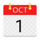 October Calendar Date Icon