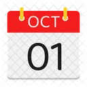 October Calendar Date Icon