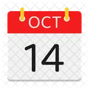 October Calendar Date Icon