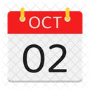 October Calendar Date Icon