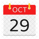 October Calendar Date Icon