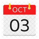 October Calendar Date Icon