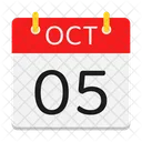 October Calendar Date Icon