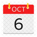 October Calendar Date Icon