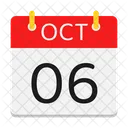 October Calendar Date Icon