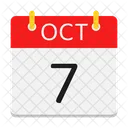 October Calendar Date Icon