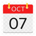 October Calendar Date Icon