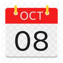 October Calendar Date Icon