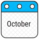 October Calendar Halloween Icon