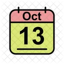 October Calendar Date Icon