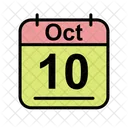 October Calendar Date Icon