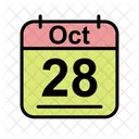 October Calendar Date Icon