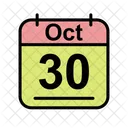 October Calendar Date Icon