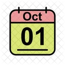 October Calendar Date Icon
