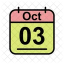October Calendar Date Icon
