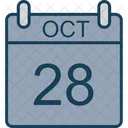 Octobre Calendrier Date Icon