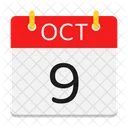 Octobre Calendrier Date Icon