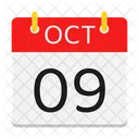 Octobre Calendrier Date Icon