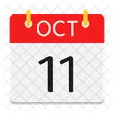 Octobre Calendrier Date Icon