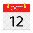 Octobre Calendrier Date Icon