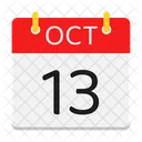 Octobre Calendrier Date Icon