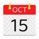 Octobre Calendrier Date Icon