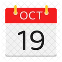 Octobre Calendrier Date Icon