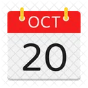 Octobre Calendrier Date Icon