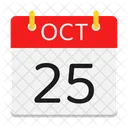 Octobre Calendrier Date Icon