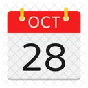 Octobre Calendrier Date Icon