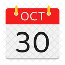 Octobre Calendrier Date Icon