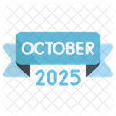 Octobre 2025 Calendrier Icon