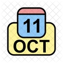 Octobre Calendrier Date Icône