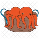 Octopus Basket Fishing Icon
