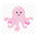 Octopus baby with curled tentacles  Icon