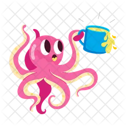 Octopus Drinking  Icon